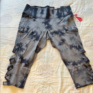 Lane Bryant Blue and Gray Tie-Dye Leggings